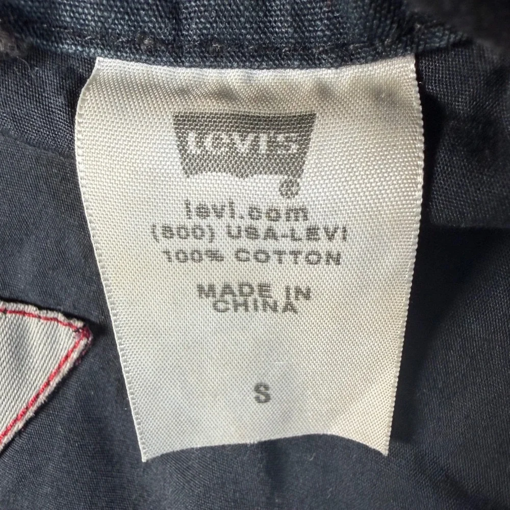 Levis Mens Military Field Jacket Small Black Cotton Canvas Utility Moto Coat